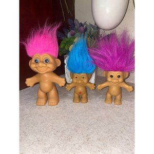 Vintage Russ Trolls Dolls Set of 3